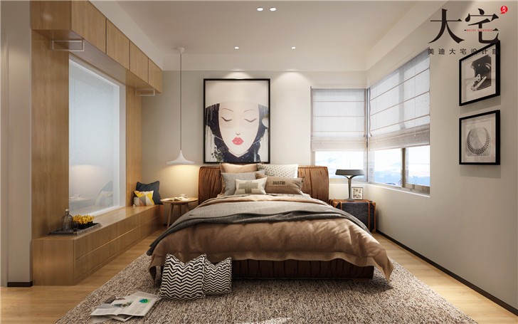 北辰三角洲175平時尚雅痞風裝修案例圖—臥室