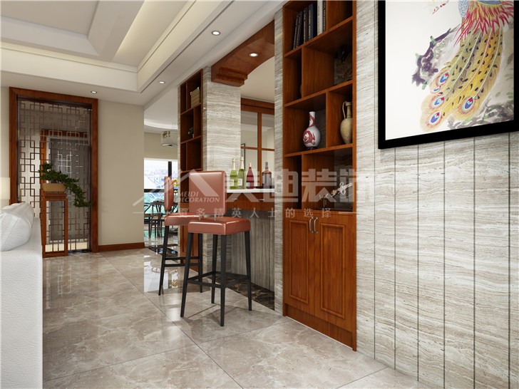 藏瓏320平簡歐風(fēng)裝修案例圖—吧臺