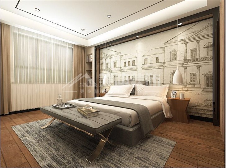 潤江榕園165平簡約風裝修案例圖—臥室