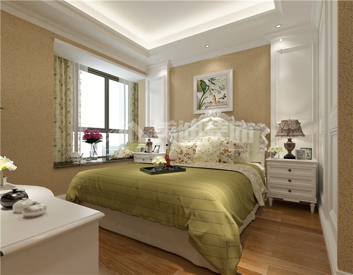 鈺龍?zhí)煜?1平簡(jiǎn)歐風(fēng)裝修案例圖—主臥室