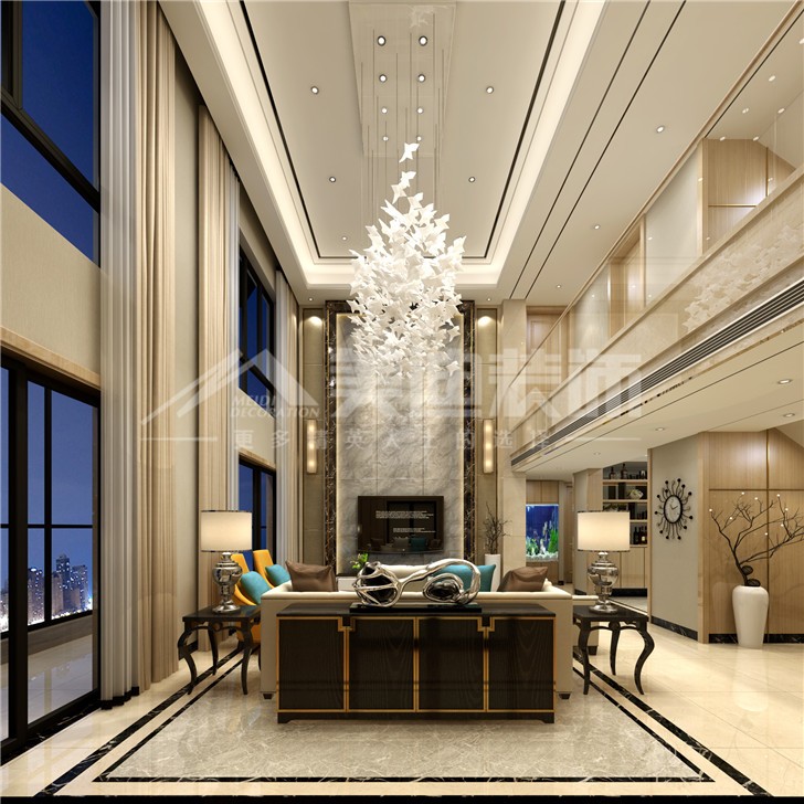 通用時代168平簡歐風(fēng)裝修案例圖—客餐廳