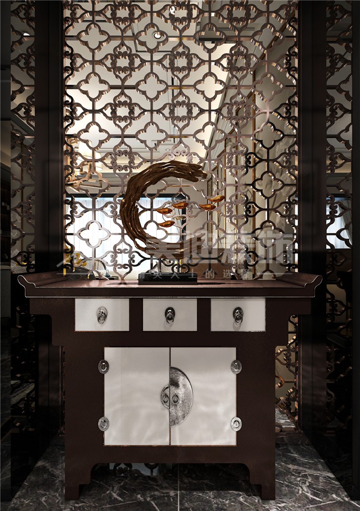 晟通牡丹舸144平新中式風裝修案例圖—玄關