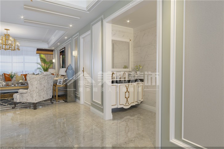 天璽灣156平美式風(fēng)裝修案例圖—過道