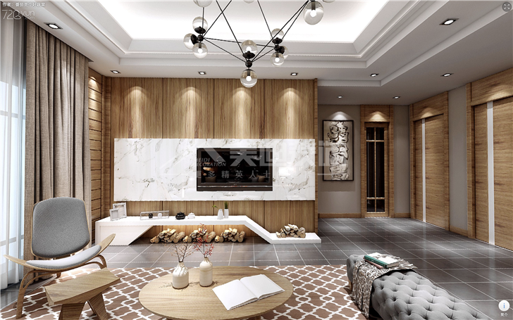 鈺龍?zhí)煜?17平簡歐風裝修案例圖—客廳