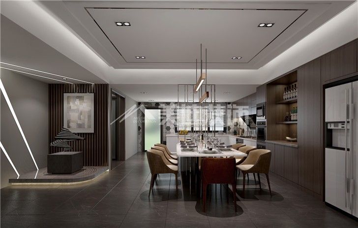 雙灣國際190平現(xiàn)代風(fēng)裝修案例圖—餐廳