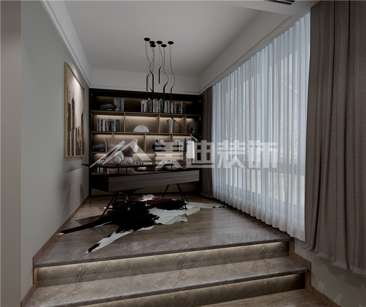 雙灣國際190平現(xiàn)代風(fēng)裝修案例圖—書房