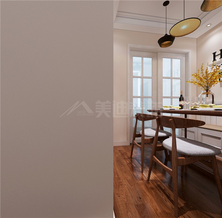 宜家湘頌104平現(xiàn)代簡約風裝修案例圖—餐廳