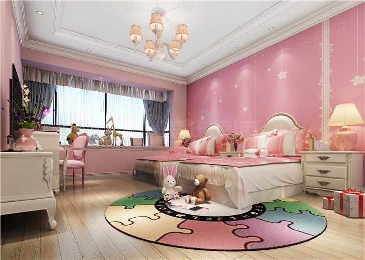 碧桂園201平現(xiàn)代風(fēng)裝修案例圖—女兒房