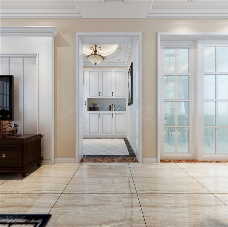 湘騰琴島110平簡歐風(fēng)裝修案例圖—客廳