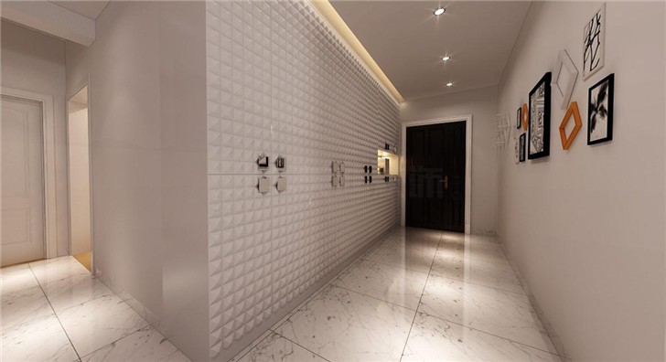 北辰定江洋160平現(xiàn)代風(fēng)裝修案例圖—過(guò)道