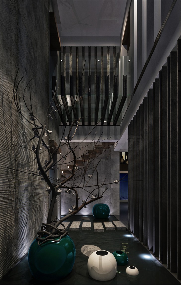 歸心苑300平新中式風(fēng)裝修案例圖—小天井