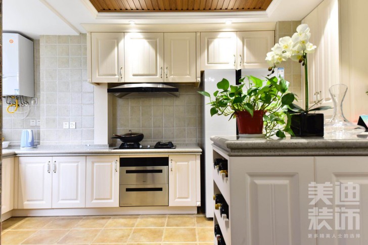 八方小區(qū)160平小美風格裝修案例圖-廚房