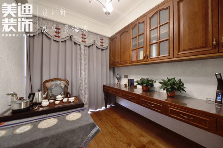 黑金時(shí)代180平小美風(fēng)格裝修案例實(shí)拍圖-茶室