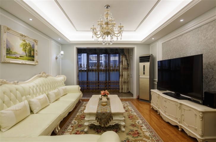 江南世家130平簡歐風(fēng)格-客廳