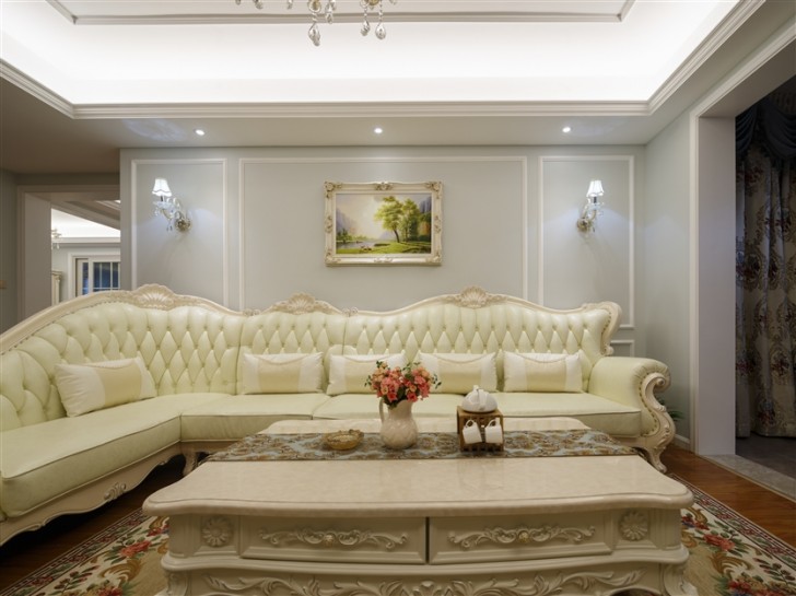 江南世家130平簡歐風(fēng)格-客廳