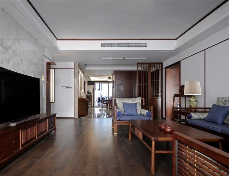 江北明珠132㎡新中式實拍-客廳