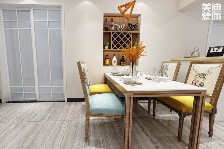 財智廣場140平現(xiàn)代簡約裝修效果圖-餐廳