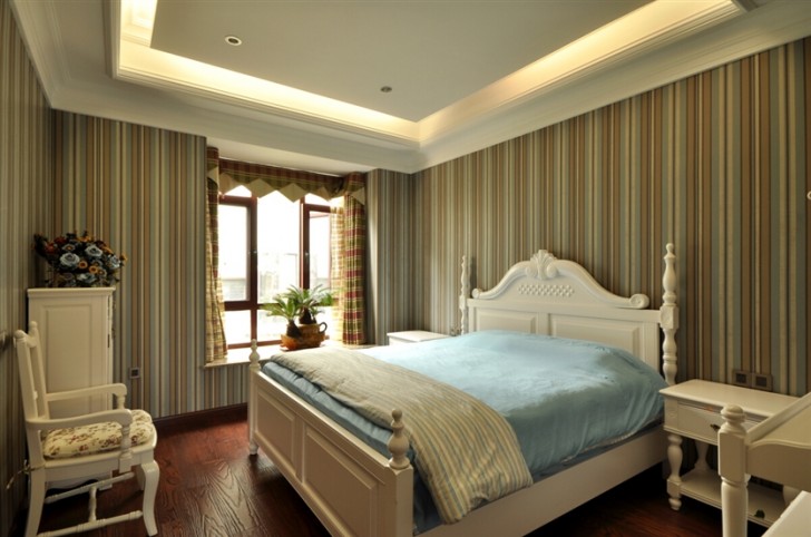 380㎡別墅鄉(xiāng)村美式實(shí)拍-臥室