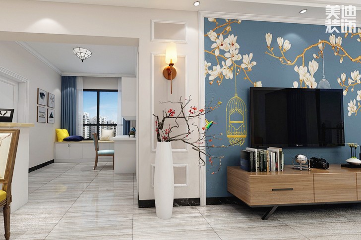 財智廣場140平現(xiàn)代簡約裝修效果圖-過道