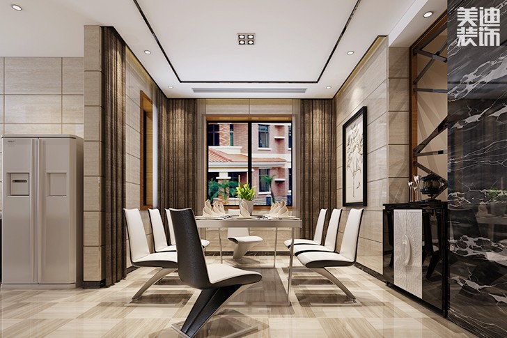 長(zhǎng)沙市梅溪湖振業(yè)城別墅560㎡現(xiàn)代簡(jiǎn)約中式--餐廳