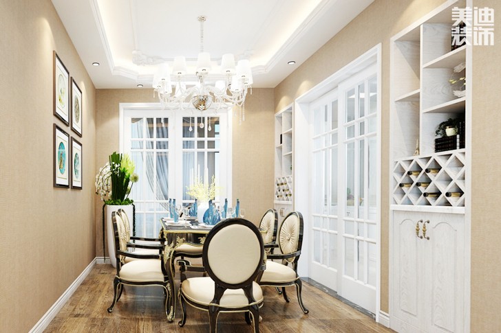 檀香山180平簡歐風(fēng)格裝修效果圖-餐廳