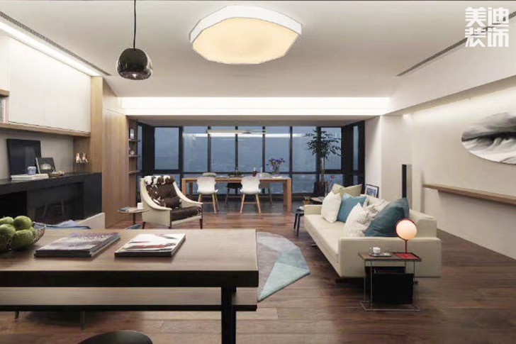 盛世豪園122㎡現(xiàn)代簡(jiǎn)約案例實(shí)拍-客廳