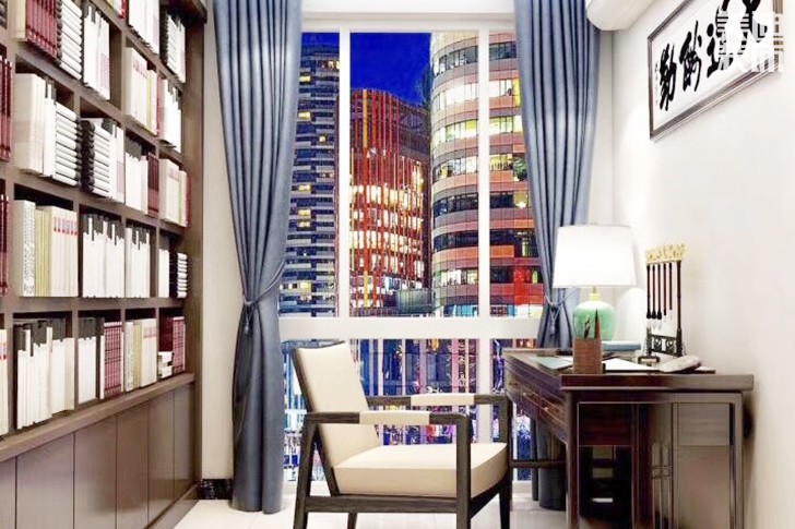 志誠新世界160㎡新中式效果圖-書房