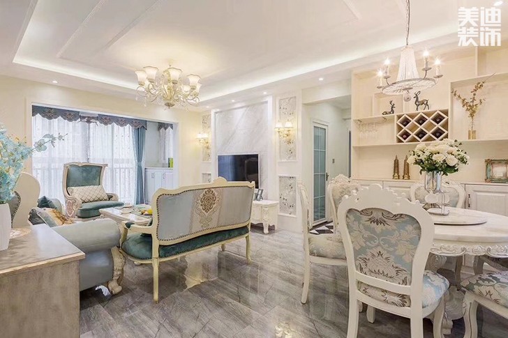江南世界156㎡歐式案例實(shí)拍-餐廳