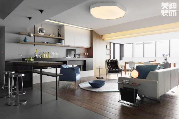 盛世豪園122㎡現(xiàn)代簡(jiǎn)約案例實(shí)拍-客廳