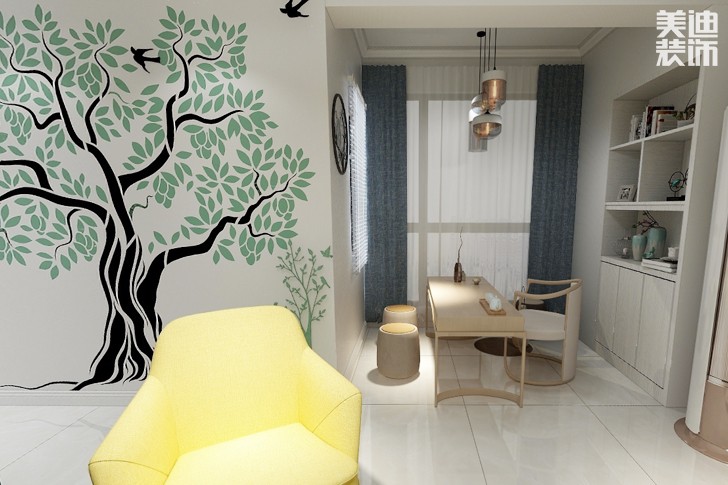 翰林居清新北歐120平米裝修效果圖--茶室