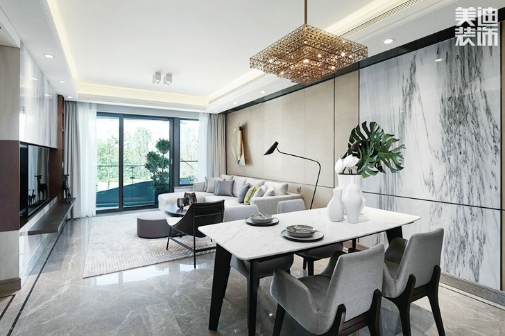 水映名城130㎡現(xiàn)代簡(jiǎn)約效果圖-餐廳