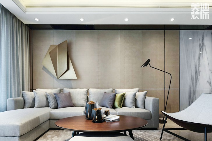 水映名城130㎡現(xiàn)代簡(jiǎn)約效果圖-客廳