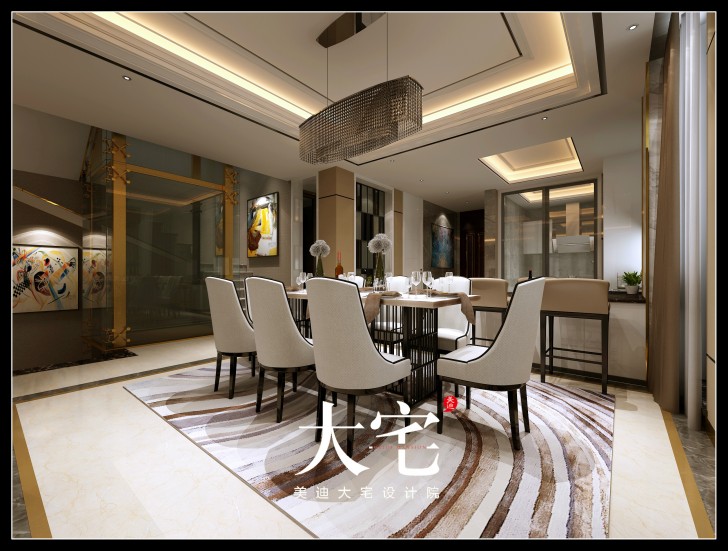 岳陽棠溪人家300平米現(xiàn)代簡約風格效果圖--餐廳