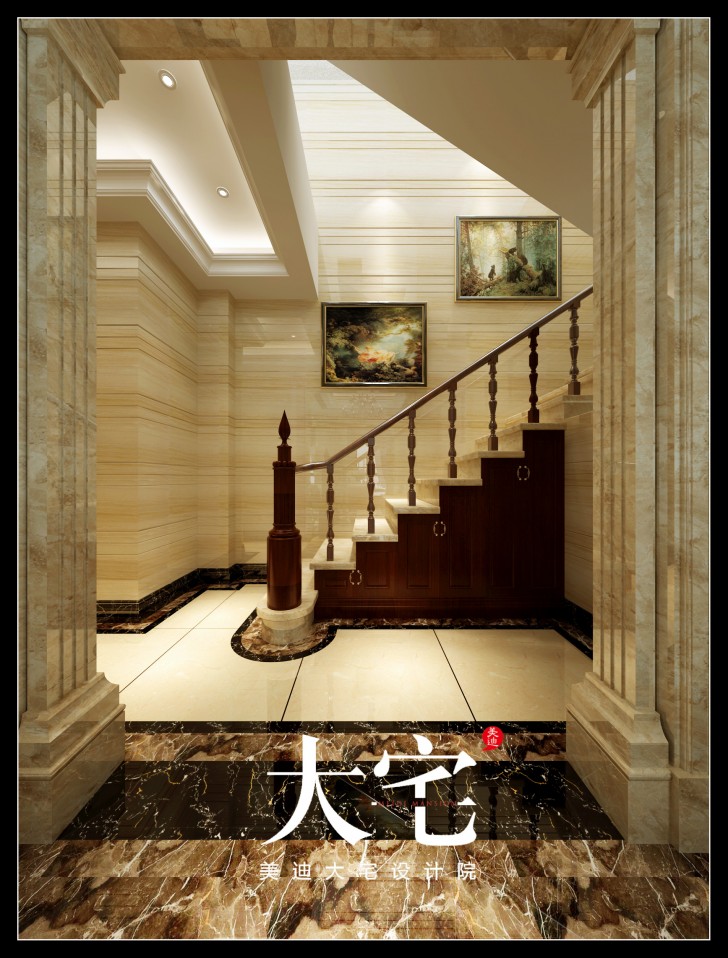 岳陽碧桂園300平米歐式風(fēng)格裝修效果圖--樓梯