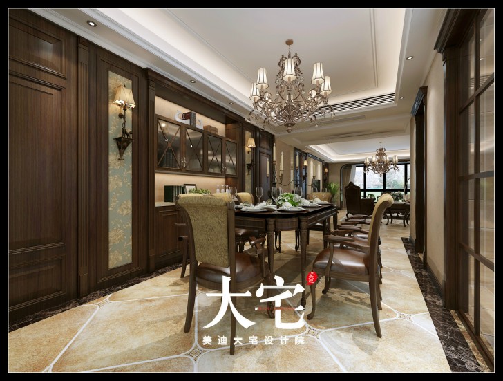 岳陽碧桂園300平米歐式風(fēng)格裝修效果圖--餐廳