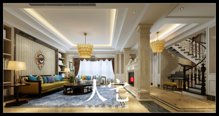 400平米簡歐效果圖--客廳