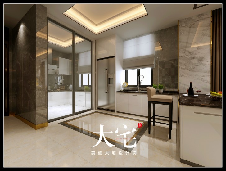 岳陽棠溪人家300平米現(xiàn)代簡約風格效果圖--吧臺