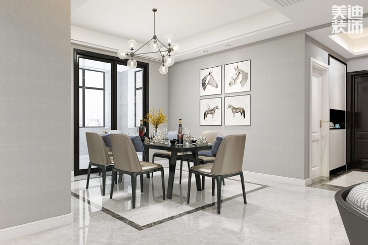 紫晶臺(tái)170平米新中式案例效果圖--餐廳 