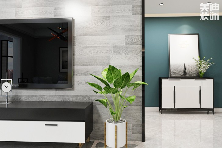 紫晶臺(tái)170平米新中式案例效果圖--背景墻  