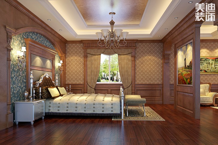 洞天一品美式風(fēng)格裝修案例圖--臥室