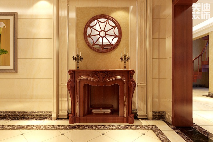 恒大華府復(fù)式樓200平新中式效果圖--門(mén)廳02