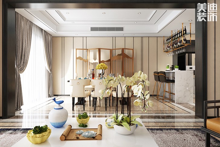 碧桂園新中式裝修案例圖--餐廳