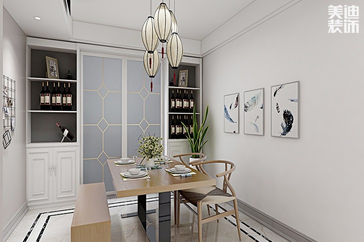 南坪花苑113㎡簡約風(fēng)裝修效果圖--餐廳