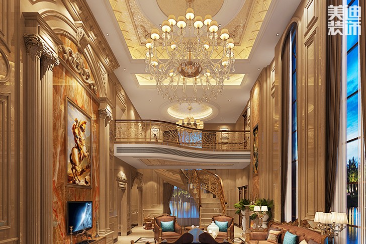 水映加州歐式風(fēng)格裝修案例圖--客廳