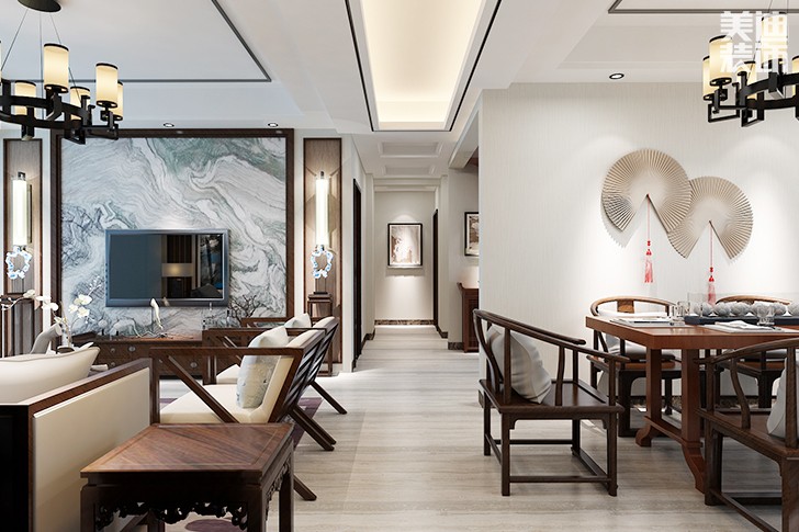 云頂天闕新中式裝修效果圖--客廳