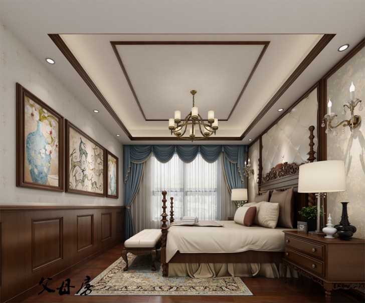 醴陵自建別墅240平方米歐式古典效果圖展示-臥室