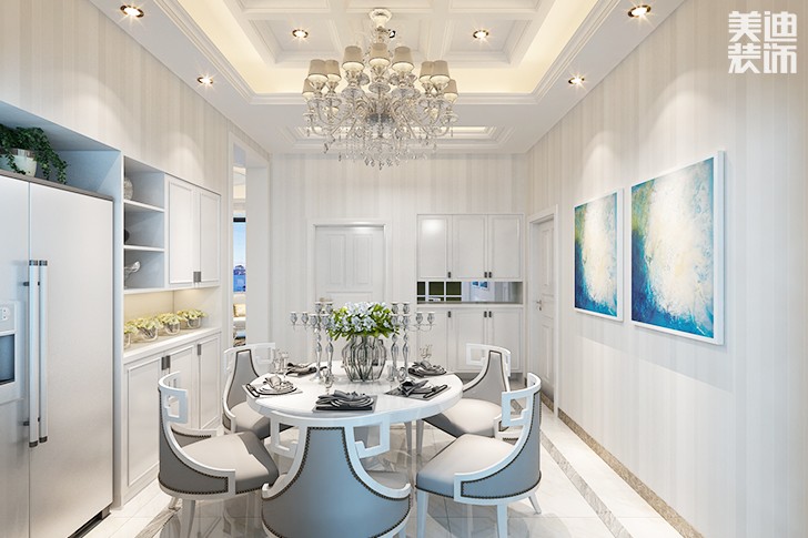 恒大華府歐式風(fēng)格裝修效果圖--餐廳