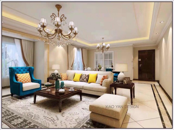 米蘭春天118平簡歐實(shí)拍展示-客廳