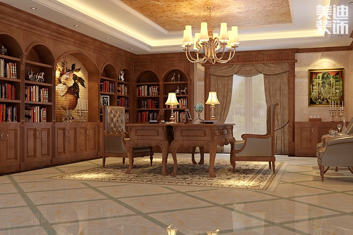 洞天一品美式風(fēng)格裝修案例圖--書房