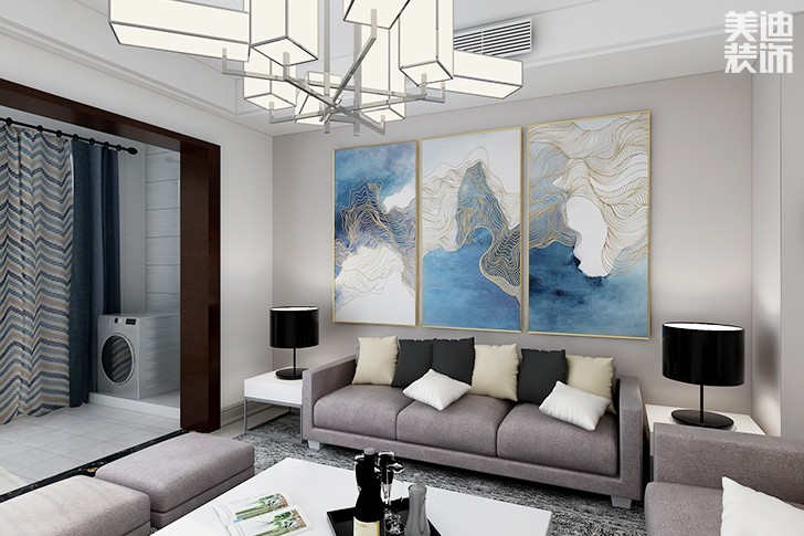 南坪花苑113㎡簡約風(fēng)裝修效果圖--客廳